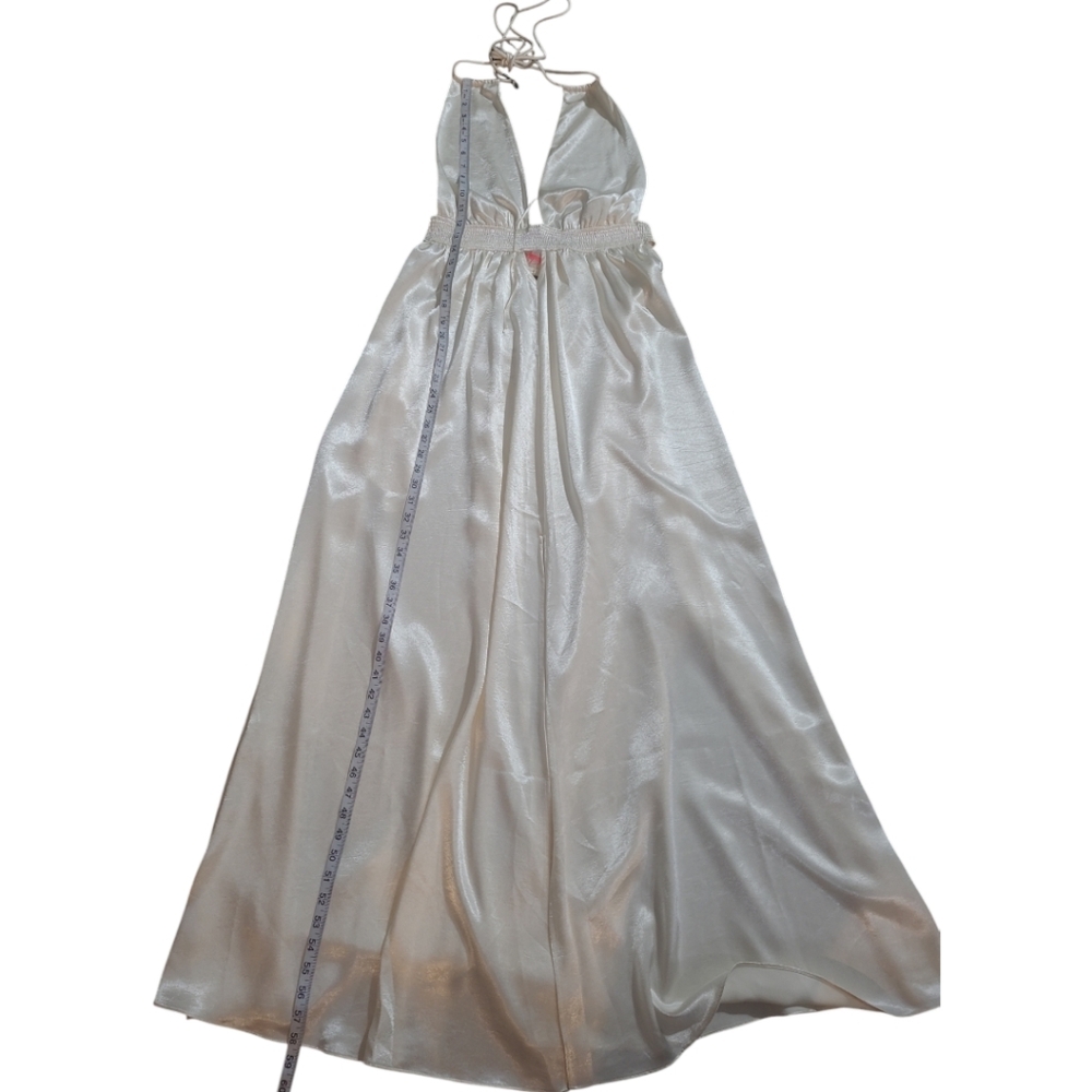 NWT Free People Ivory Silky Cocktail Maxi Sz L - Picture 7 of 13